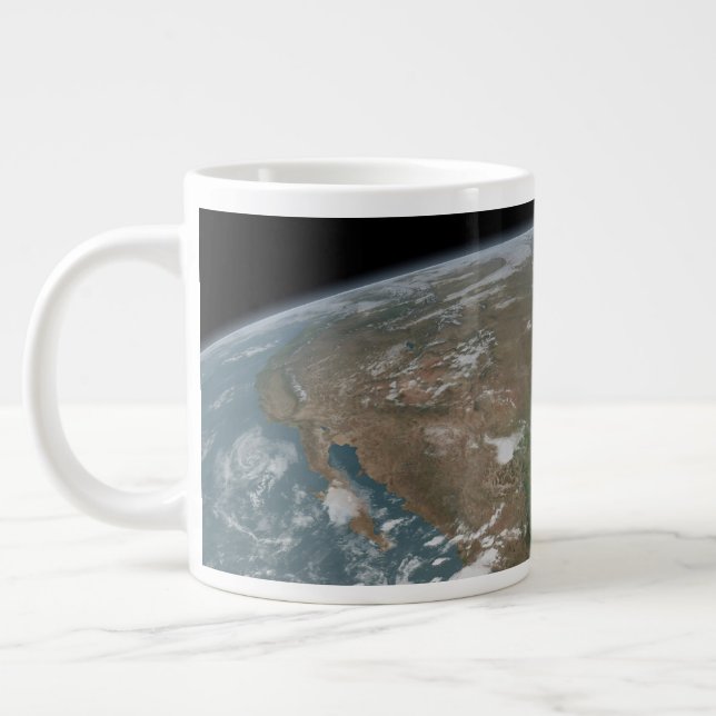 Panoramisk planetjord och USA. 2 Jumbo Mugg (Vänster)