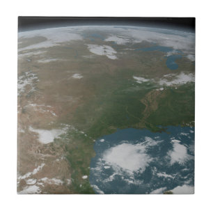 Panoramisk planetjord och USA. 2 Kakelplatta