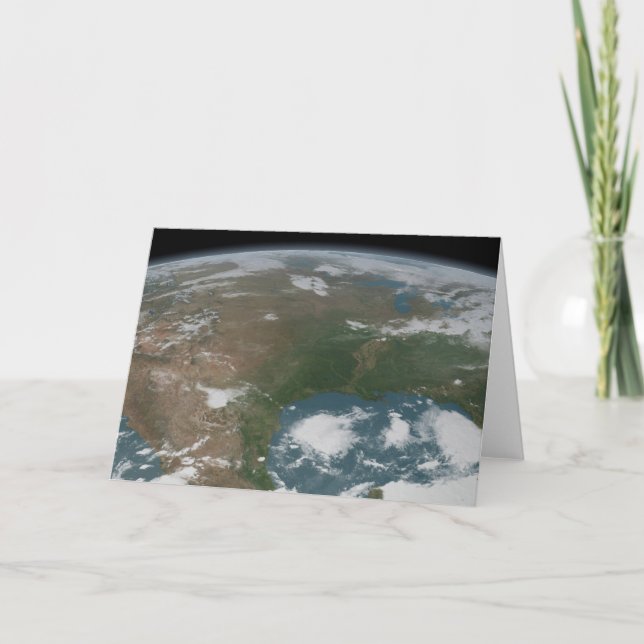 Panoramisk planetjord och USA. 2 Kort (Framsida)