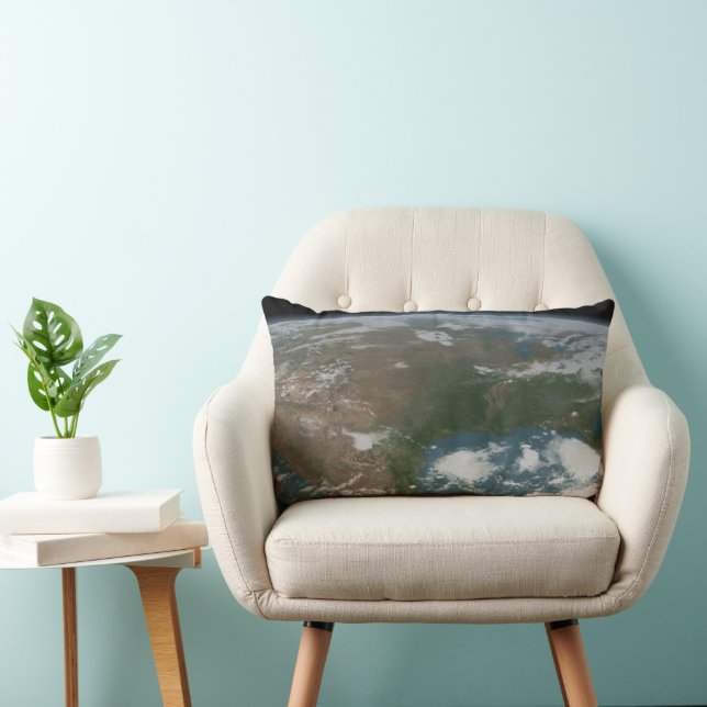Panoramisk planetjord och USA. 2 Lumbarkudde (Stol)