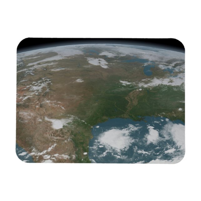 Panoramisk planetjord och USA. 2 Magnet (Horisontell)