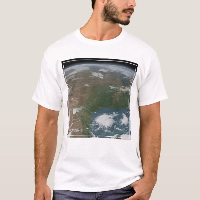 Panoramisk planetjord och USA. 2 T Shirt (Framsida)