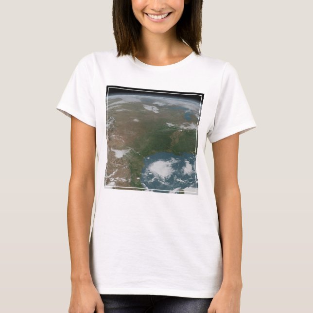 Panoramisk planetjord och USA. 2 T Shirt (Framsida)