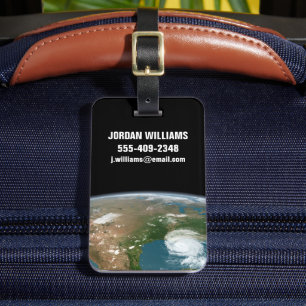 Panoramisk planetjord och USA. Bagagebricka