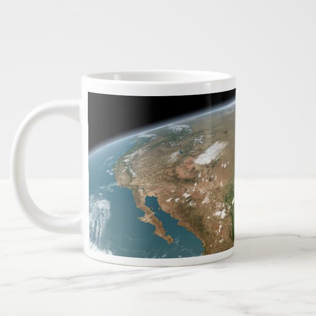 Panoramisk planetjord och USA. Jumbo Mugg (Vänster)