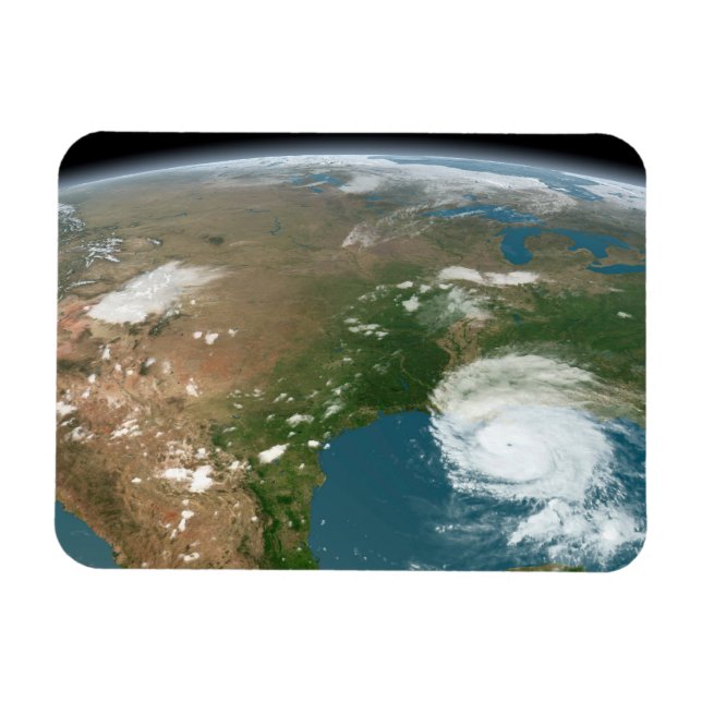 Panoramisk planetjord och USA. Magnet (Horisontell)