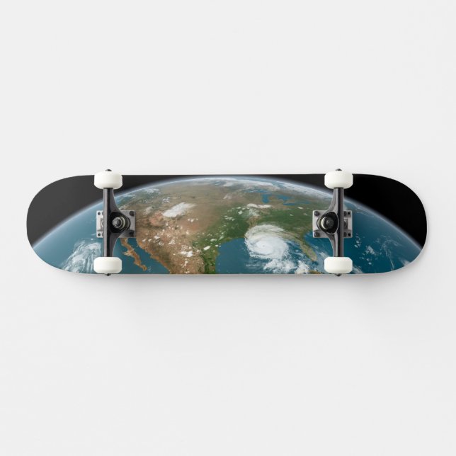 Panoramisk planetjord och USA. Mini Skateboard Bräda 18,5 Cm (Horz)