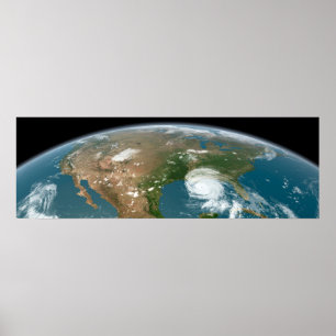 Panoramisk planetjord och USA. Poster