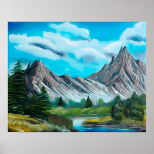Panoramisk Rocky Mountain Art Poster