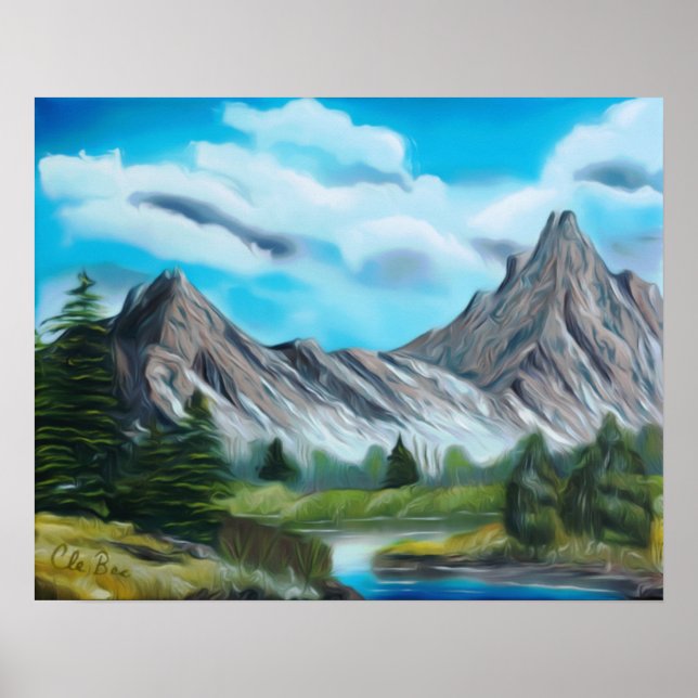 Panoramisk Rocky Mountain Art Poster (Framsidan)