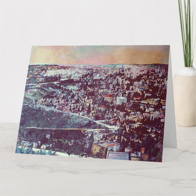 Panoramisk sändare av Jerusalem Greeting Card Kort (Framsida)