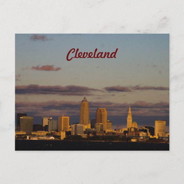 Panoramisk Siluett Cleveland Vykort (Framsida)