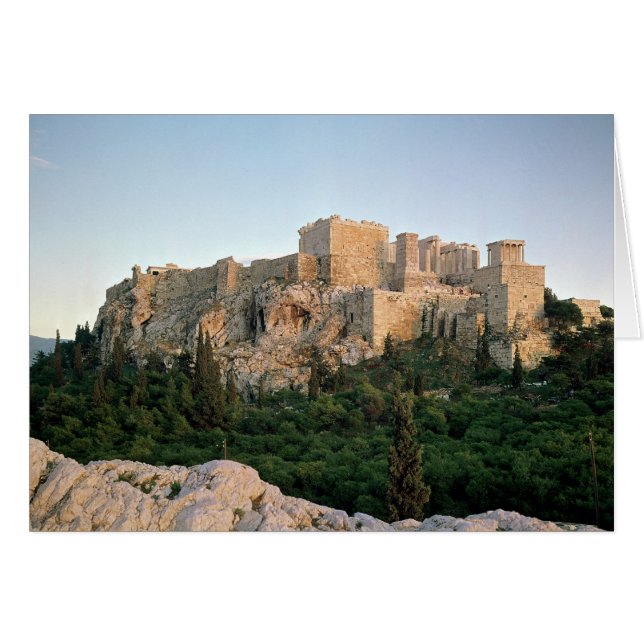 Panoramisk syn på Akropolis Hälsningskort (Framsidan Horizontal)