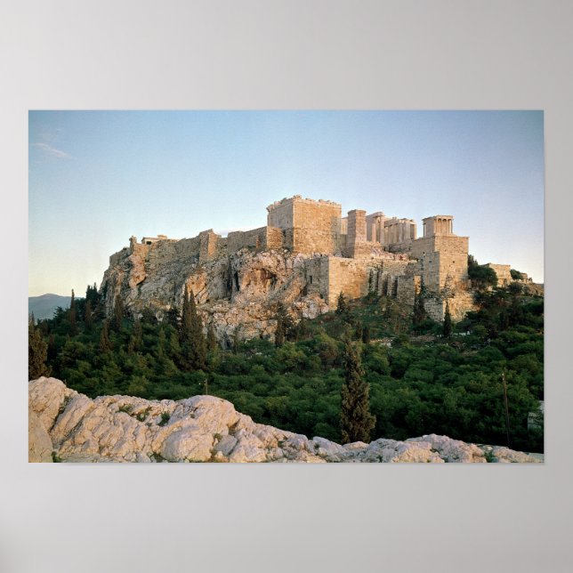 Panoramisk syn på Akropolis Poster (Framsidan)