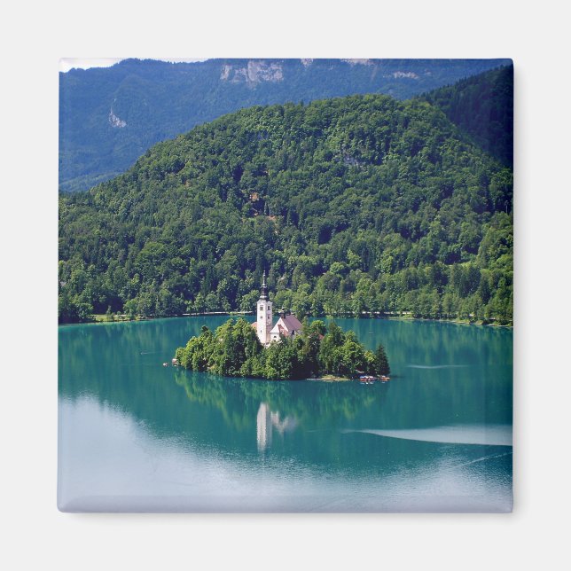 Panoramisk syn på Bled Sjö Magnet (Framsidan)