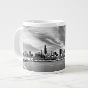 Panoramisk syn på Chicago skyline på vintern Jumbo Mugg