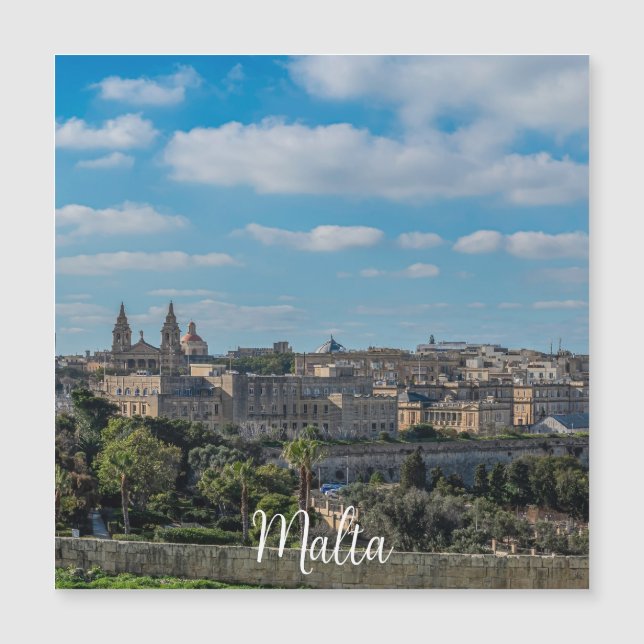 Panoramisk syn på den gamla staden Valletta i Malt (Framsida)