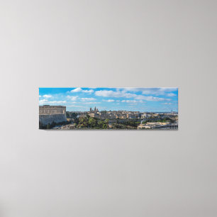 Panoramisk syn på den gamla staden Valletta på Mal Canvastryck