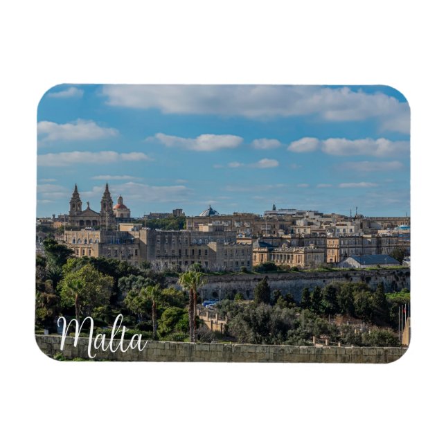 Panoramisk syn på den gamla staden Valletta på Mal Magnet (Horisontell)