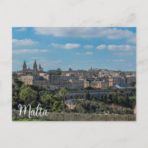 Panoramisk syn på den gamla staden Valletta på Mal Vykort