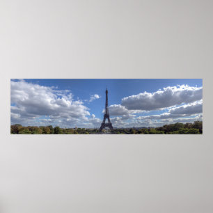Panoramisk syn på Eiffel torn - Paris Poster