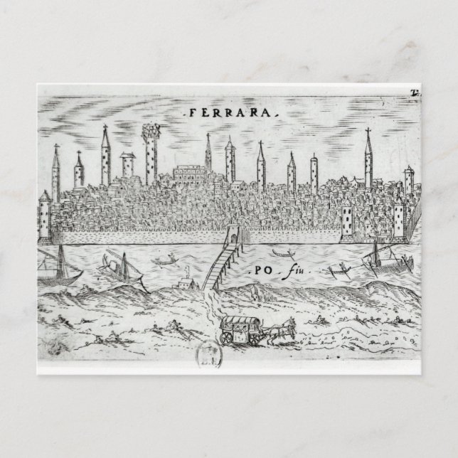 Panoramisk syn på Ferrara Vykort (Framsida)