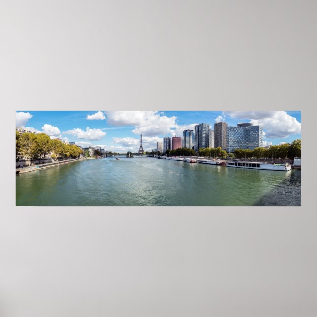 Panoramisk syn på Front de Seine - Paris, Frankrik Poster (Framsidan)
