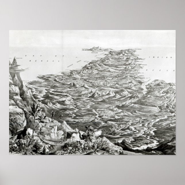 Panoramisk syn på Indien Poster (Framsidan)