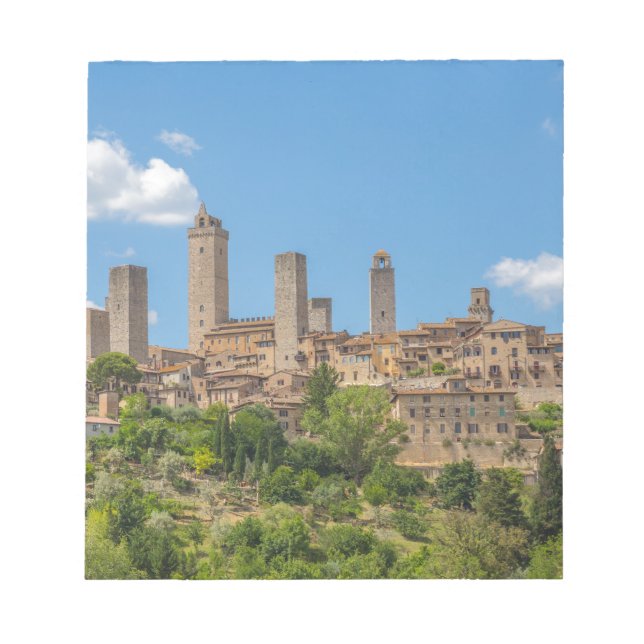 Panoramisk syn på Italien San Gimignano Toskana Anteckningsblock (Framsida)