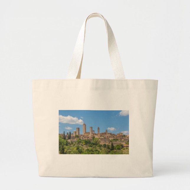 Panoramisk syn på Italien San Gimignano Toskana Jumbo Tygkasse (Framsidan)