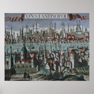 Panoramisk syn på Konstantinopel, slutet av 18:e å Poster
