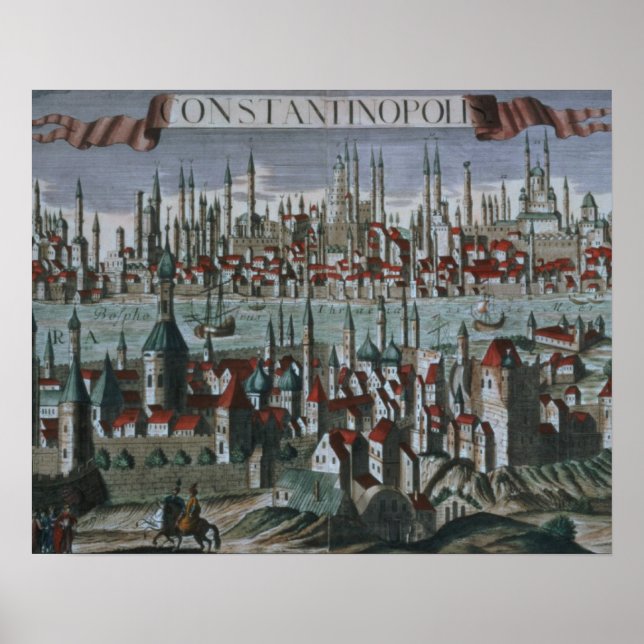 Panoramisk syn på Konstantinopel, slutet av 18:e å Poster (Framsidan)