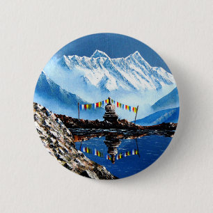 Panoramisk syn på Nepal-berget Annapurna Knapp