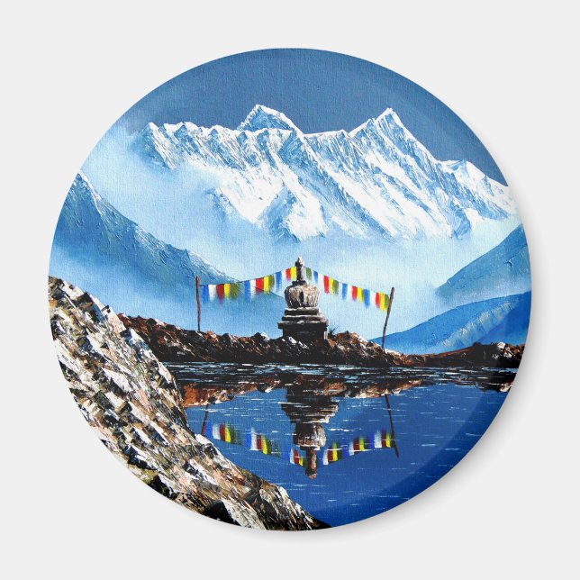 Panoramisk syn på Nepal-berget Annapurna Magnet (Framsidan)