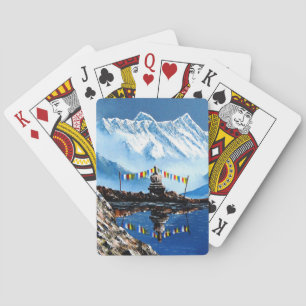 Panoramisk syn på Nepal-berget Annapurna Spelkort