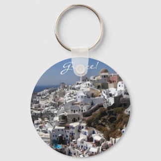 Panoramisk syn på Oia, Grekland Nyckelring