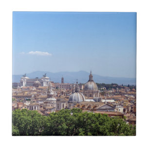 Panoramisk syn på Rom från Castel Sant'Angelo Kakelplatta