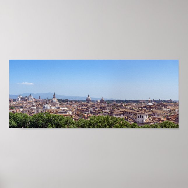 Panoramisk syn på Rom från Castel Sant'Angelo Poster (Framsidan)