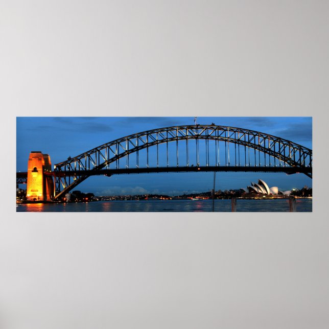 Panoramisk syn på Sydney Harbour Bridge Poster (Framsidan)