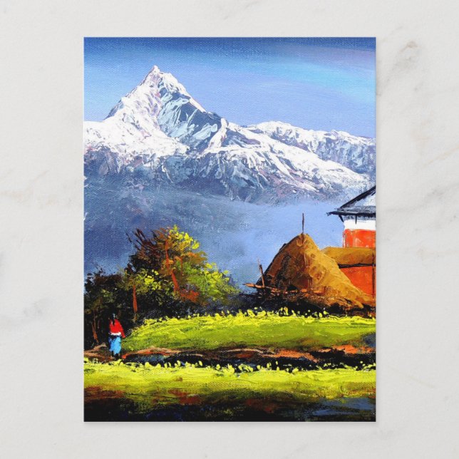 Panoramisk syn på vackert vartenda berget vykort (Framsida)