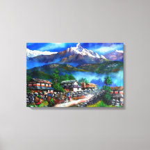 Panoramisk syn på varje bergsbergsregion Nepal