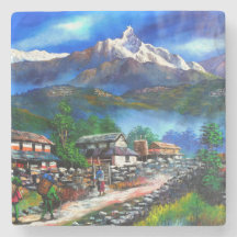 Panoramisk syn på varje bergsbergsregion Nepal