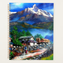 Panoramisk syn på varje Nepal-bergsprogram