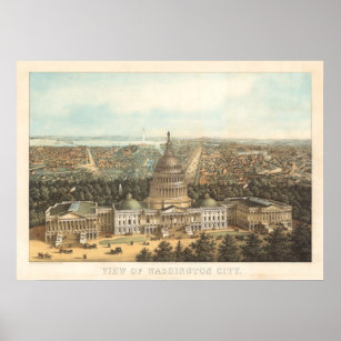 Panoramisk syn på Washington DC Poster