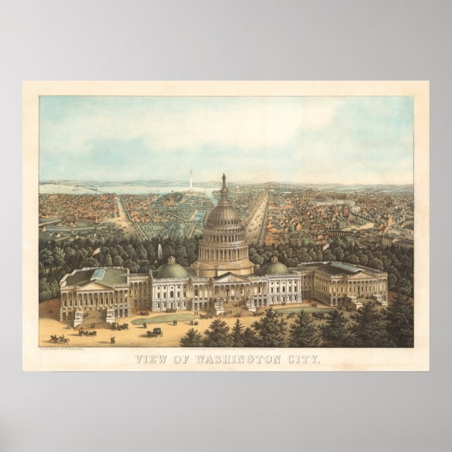 Panoramisk syn på Washington DC Poster (Framsidan)