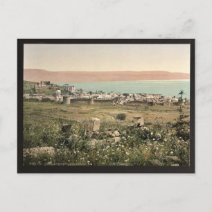 Panoramisk syn, Tiberias, Heliga Land, (dvs. Israe Vykort