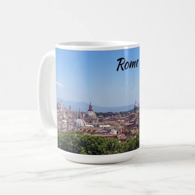 Panoramisk utsikt över Rom från Castel Sant'Angelo Kaffemugg (Framsida vänster)