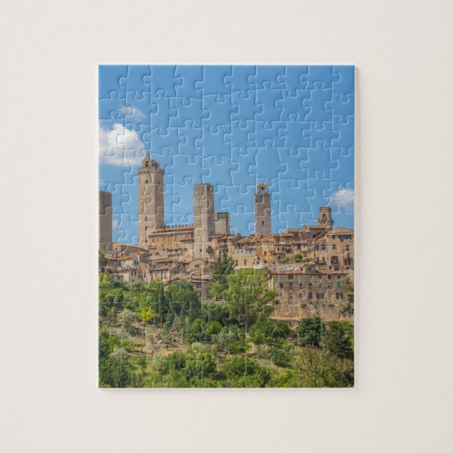 Panoramisk utsikt över San Gimignano Tuscany Itali Pussel (Vertikal)