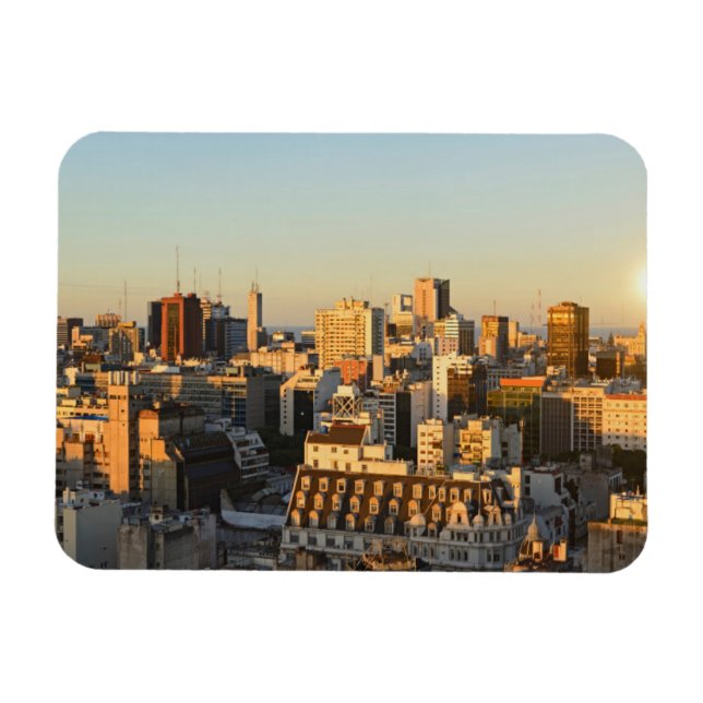 Panoramisk vy av Cityscape i Dusk Magnet (Horisontell)