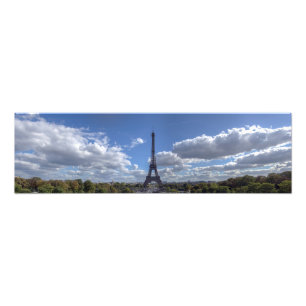 Panoramisk vy av Eiffeltornet - Paris Fototryck